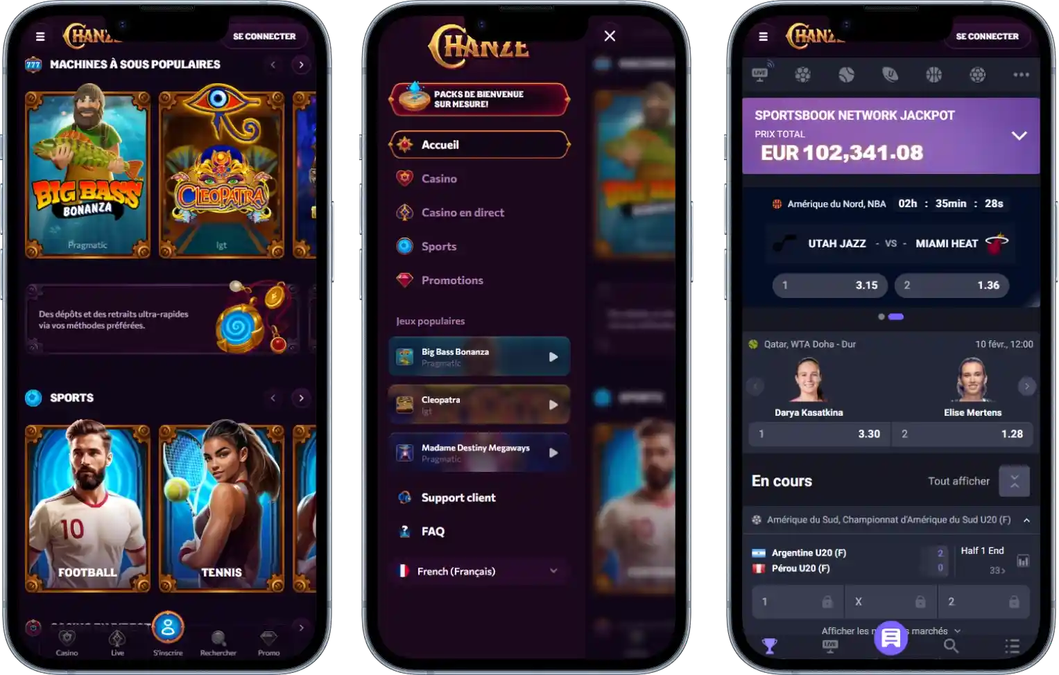 Chanze Casino Application Mobile